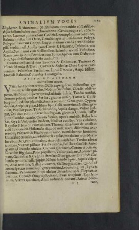 Avium et aliorum animalium voces.