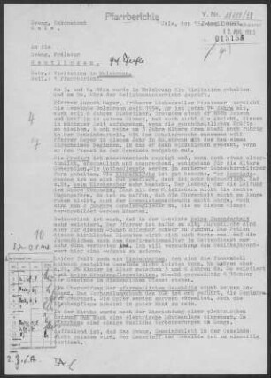Holzbronn: Visitationsbericht mit Pfarrbericht 1963
