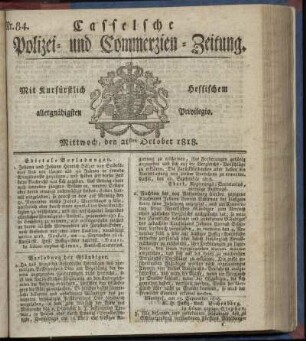 Nr. 84, Mittwoch, den 21sten October 1818