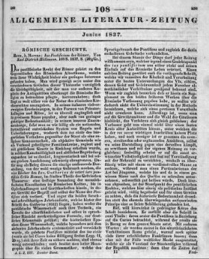 Hüllmann, K. D.: Ius pontificium der Römer. Bonn: Marcus 1837