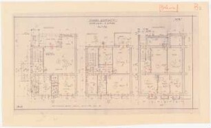 Gesamtbebauungsplan Ankara Ankara Kooperatifi. Haustypen: (Lichtpause von Inv.Nr. 23198), Typ B2, BOR, Doppelhaus 5 Zimmer, Grundriss Kellergeschoss, Erdgeschoss und Obergeschoss 1:50