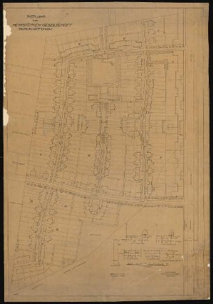 Siedlungsplan der Heimstättengesellschaft Primus Wittenau, Berlin-Reinickendorf: Lageplan 1:500