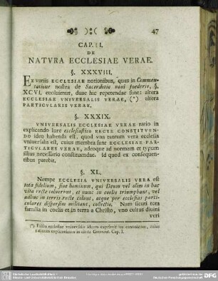 Cap. II. De Natura Ecclesiae Verae