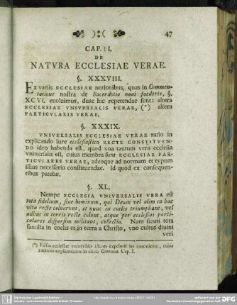 Cap. II. De Natura Ecclesiae Verae