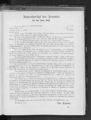 Jahresbericht des Seeamts für das Jahr 1912.