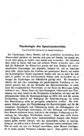 Psychologie des Sprachunterrichts