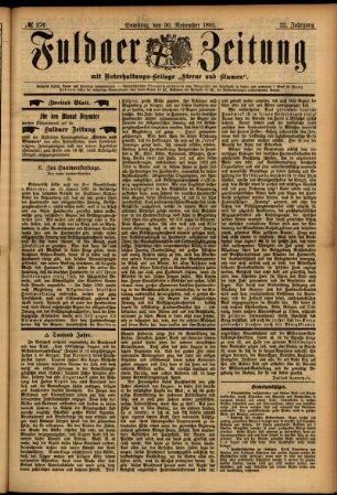 Zweite Ausgabe vom Samstag, den 30. November 1895.