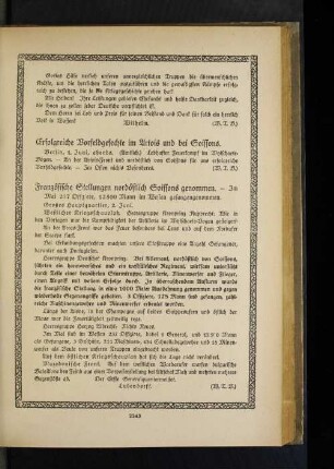 Französische Stellungen nordöstlich Soissons genommen.