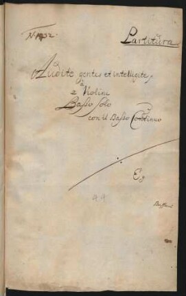 Audite gentes et intelligite; B, strings, bc; e-Moll