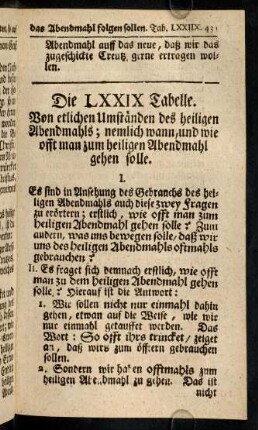 431-441, Die LXXIX. Tabelle