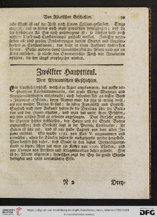 Zwölfter Haupttitul. Von Africanischen Geschichten