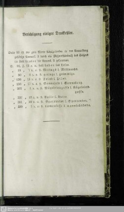 Berichtigung einiger Druckfehler