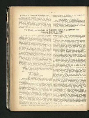 XII. Wanderversammlung des Verbandes deutscher Architekten- und Ingenieur-Vereine zu Berlin