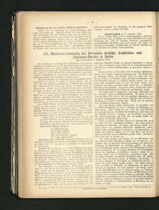 XII. Wanderversammlung des Verbandes deutscher Architekten- und Ingenieur-Vereine zu Berlin