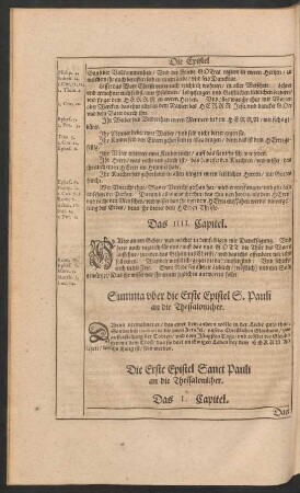 Die Erste Epistel Sanct Pauli an die Thessalonicher.