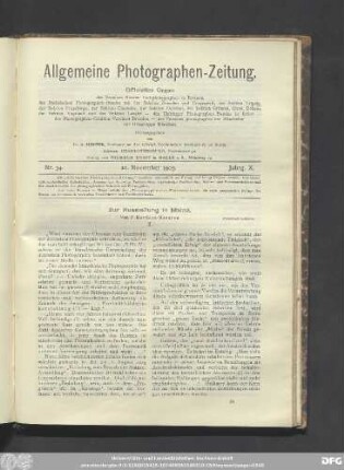 Nr. 34. 20. November 1903. Jahrg. X.