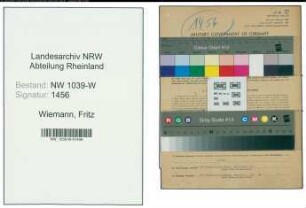 Entnazifizierung Fritz Wiemann , geb. 08.02.1902 (Regierungsinspektor)