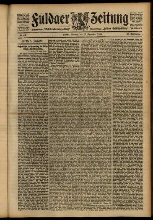 Erste Ausgabe vom Montag, den 12. November 1906.