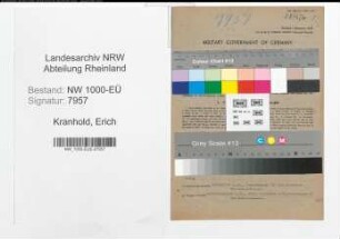 Entnazifizierung Erich Kranhold, geb. 19.09.1905 (Verw.Beamter)