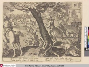 [Hirschjagd mit Jagdhunden; Deer hunt with hounds]