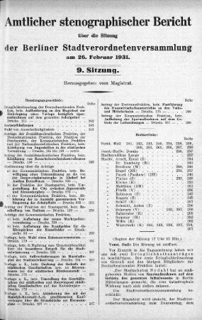 Sitzung 9, 26. Februar 1931