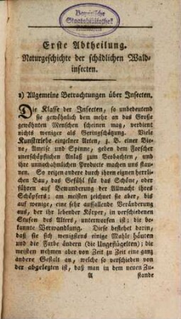 Versuch eines Unterrichts für den Forstmann zu Verhütung der Waldverheerungen durch Insecten, 1