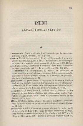 Indice Alphabetico-Analitico