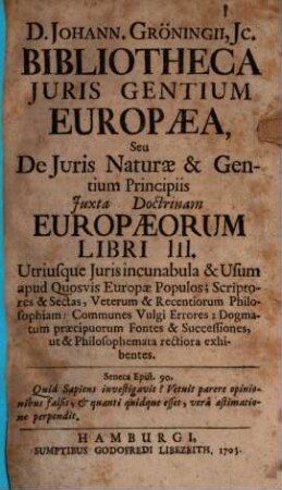Bibliotheca iuris gentium europaea
