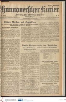 Hannoverscher Kurier : Hannoversches Tageblatt ; Morgenzeitung für Niedersachsen