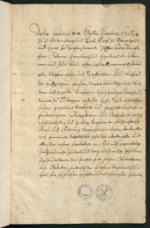 "Wir Friderich von Gottes Gnaden Hertzog [...]" [Inhaltsangaben laufend am linken Rand]