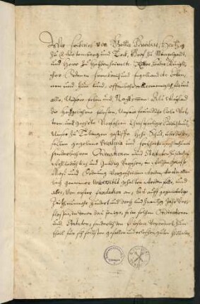 "Wir Friderich von Gottes Gnaden Hertzog [...]" [Inhaltsangaben laufend am linken Rand]