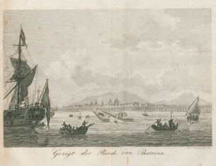 Gezigt der reede van Batavia