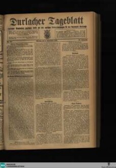 Durlacher Tagblatt : Heimatblatt für die Stadt und den früheren Amtsbezirk Durlach; Pfinztäler Bote für Grötzingen, Berghausen, Söllingen, Wöschbach u. Kleinsteinbach