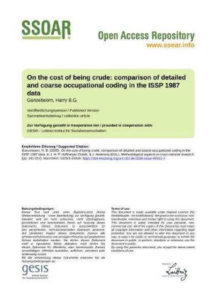 On the cost of being crude: comparison of detailed and coarse occupational coding in the ISSP 1987 data