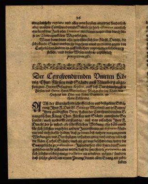 36-43, Der Correspondirenden Unirten König...