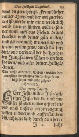 Ein recht andechtig Gebett ... Das xxxvii. Capitel.