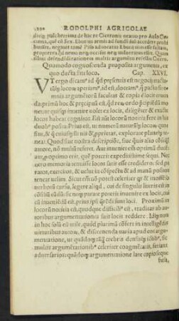 Quomodo cognoscenda proposita argumenta ... Cap. XXVI.
