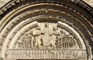 Frankreich. Bourgogne. Yonne. Vezelay. Basilika Sainte Madeleine. Portal. Typanon