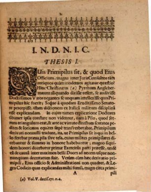 Dissertatio inauguralis juridica ad tit. Cod. LXIII, XII, De primipilo