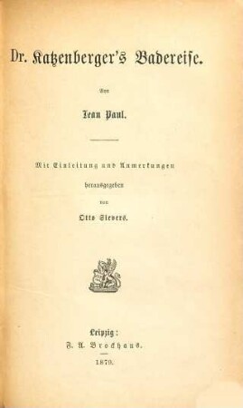 Dr. Katzenberger's Badereise