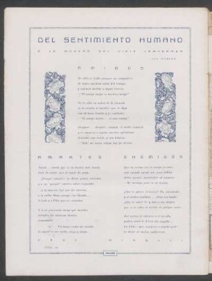 Del sentimiento humano : A la manera del viejo campoamor