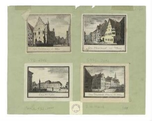 Rathaus, Oberamt (Frauenstr 23), Landvogtei (Grüner Hof 5), Deutschordenshaus. Sammelblatt. 1815