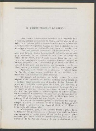 El primer periódico de Cuenca.