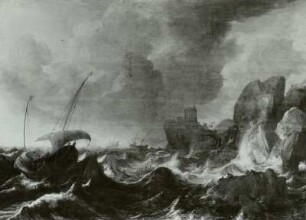 Seesturm an steiler Felsenküste