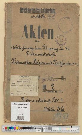 Arbeiterfürsorge beim Übergang in die Friedenswirtschaft, Wiederaufbau Belgiens und Nordfrankreichs: Bd. 2