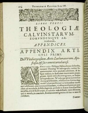 Appendix Articuli Primi. - Appendix Articuli Sexti.