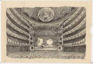 Nationaltheater, München: Innengestaltung: Perspektivische Innenansicht Zuschauerraum und Bühne