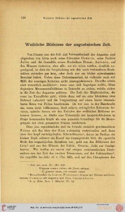 Weibliche Bildnisse der augusteischen zeit
