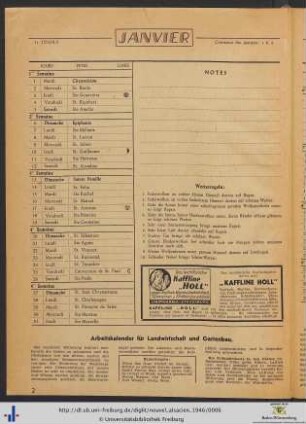 Calendrier.