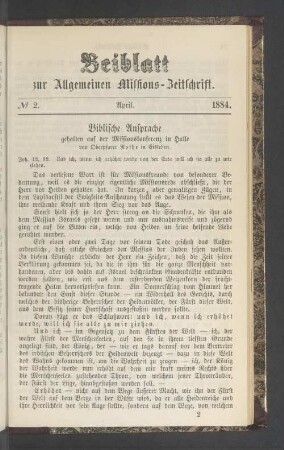Beiblatt N° 2. April. 1884